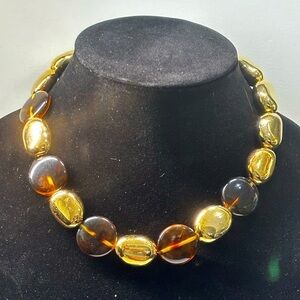 Ralph Lauren gold tone and faux tortoise shell beaded chocker